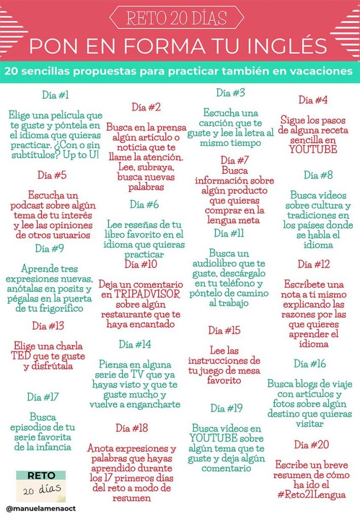 Pon en forma tu inglés practicando estas vacaciones. Propuestas y Consejos