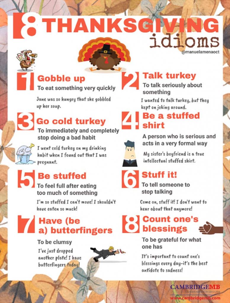 Recopilación de frases hechas relacionadas de manera directa o indirecta con Thanksgiving 